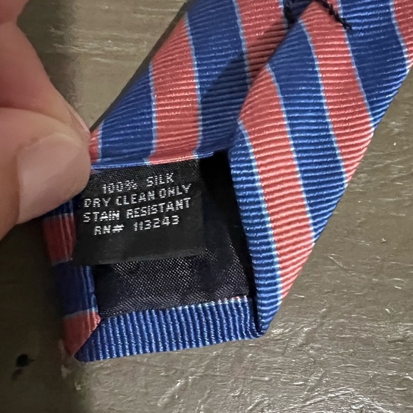 The Tie Bar Silk Red Blue Tie - Picture 4 of 4